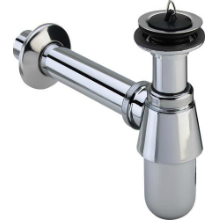 Sifon cu recipient decantor din alama cromata pentru lavoare cu ventil 1 1/4" x DN32 - 102845 - Viega - Sifoane pentru lavoare